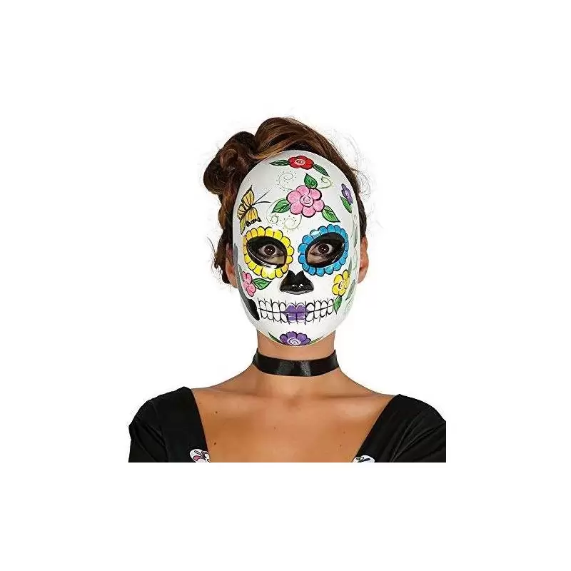 Maschera dia de los muertos bianca con disegni