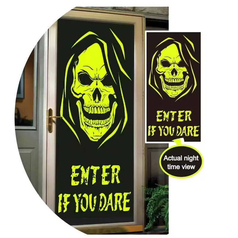 Decorazione porta teschio fluo