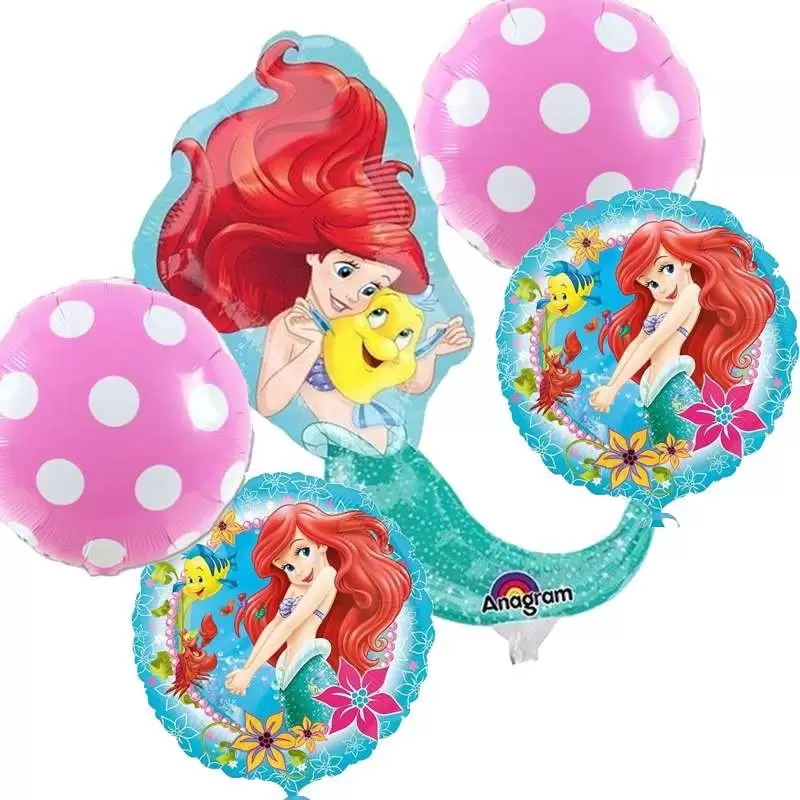 BOUQUET N.8 ARIEL LA SIRENETTA - PALLONCINI FOIL E SUPERSHAPE