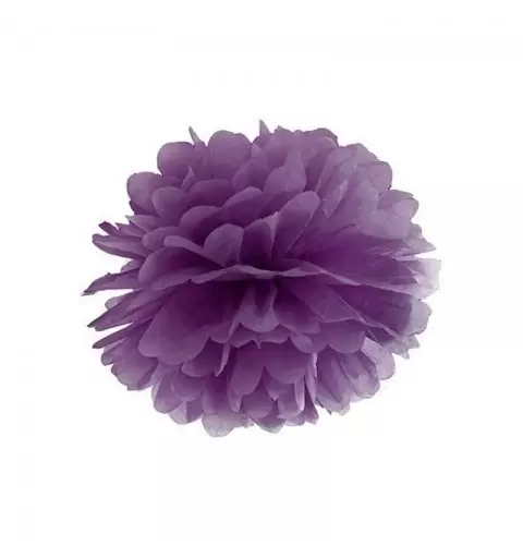 FLUFFY VIOLA POM PON IN CARTA - 12 PZ
