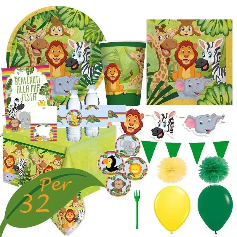 Kit n.72 animali della giungla - con set di carta