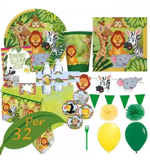 Kit n.72 animali della giungla - con set di carta