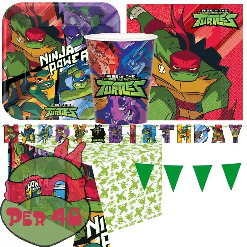 KIT N.17 TARTARUGHE NINJA - SET ADDOBBI COMPLEANNO