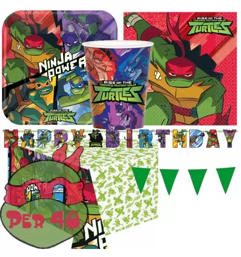 KIT N.17 TARTARUGHE NINJA - SET ADDOBBI COMPLEANNO