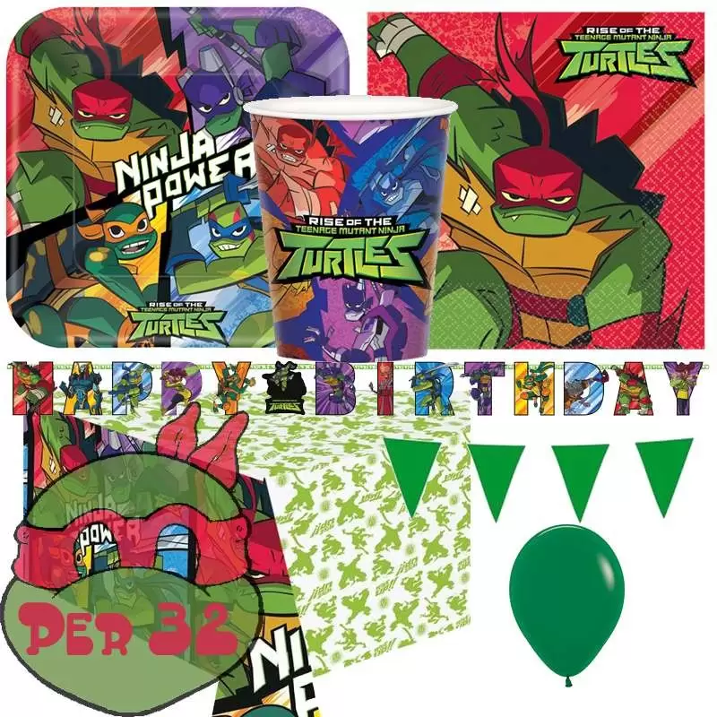 KIT N.27 TARTARUGHE NINJA - COORDINATO TAVOLA COMPLETO