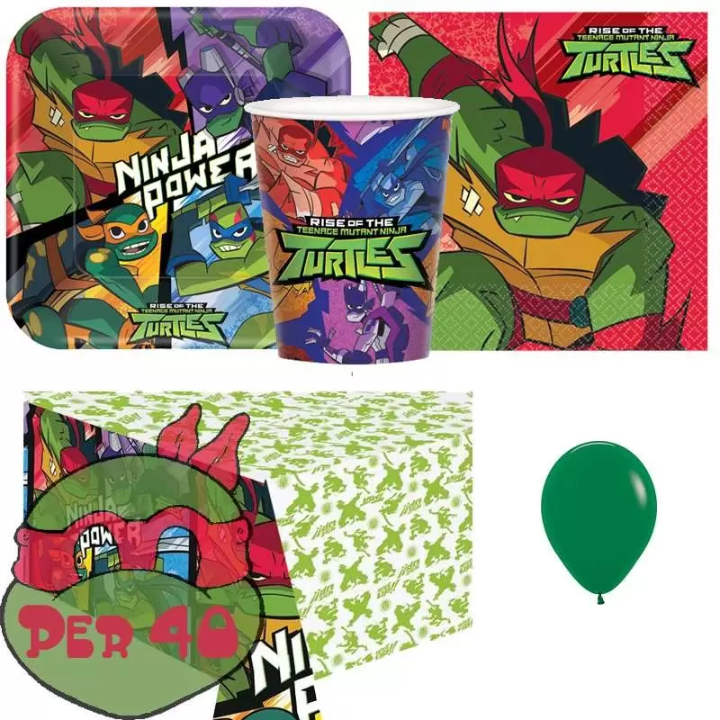 KIT N.8 TARTARUGHE NINJA - COORDINATO TAVOLA COMPLEANNO