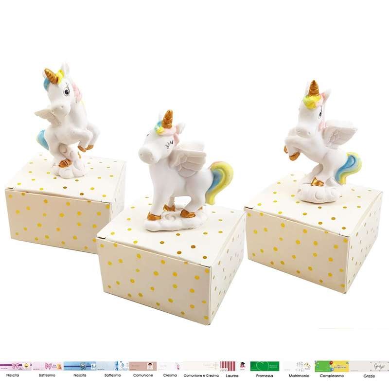 Bomboniere unicorno fantasy con scatoline