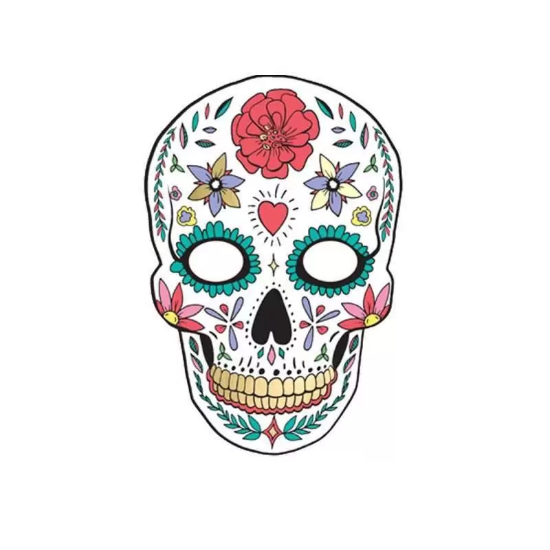MASCHERA TESCHIO BIANCO DIA DE LOS MUERTOS - 1 PZ
