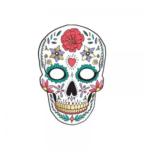MASCHERA TESCHIO BIANCO DIA DE LOS MUERTOS - 1 PZ