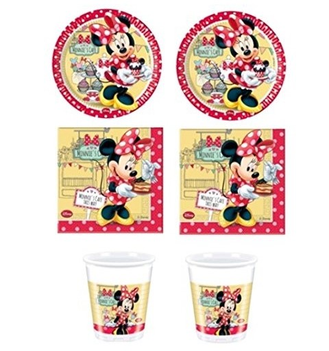 KIT N2 72 PZ COMPLEANNO BAMBINA MINNIE'S CAFE'