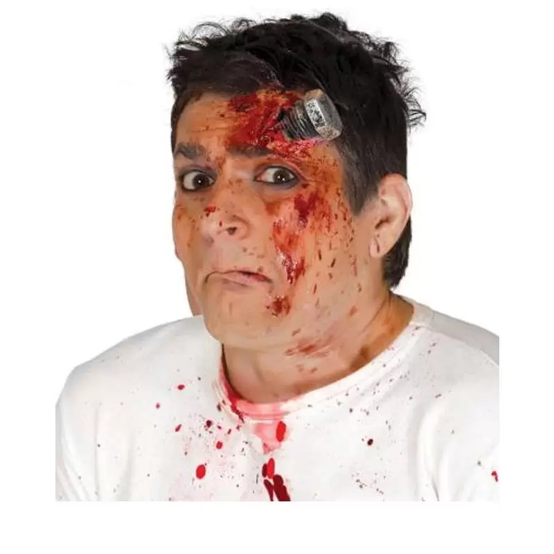 Cicatrice bullone e sangue