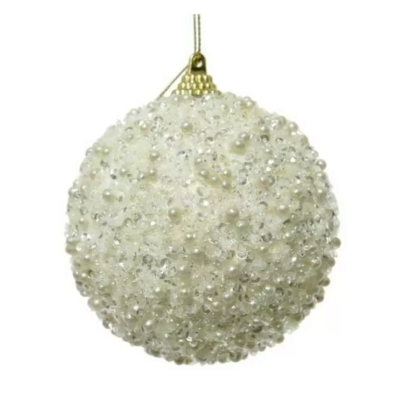 Palline natalizie avorio glitter
