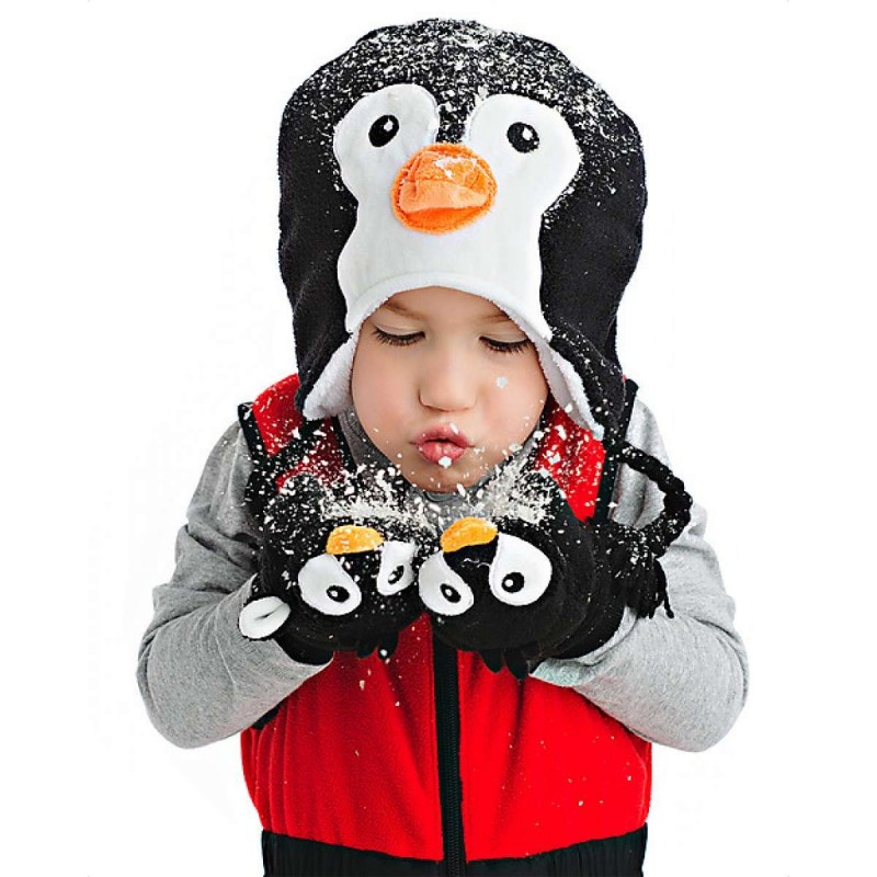 Cappellino pinguino pupazzo reversibile