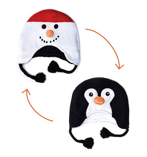 Cappellino pinguino pupazzo reversibile