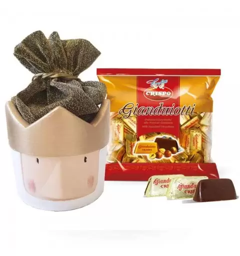 Vaso terracotta re con cioccolato