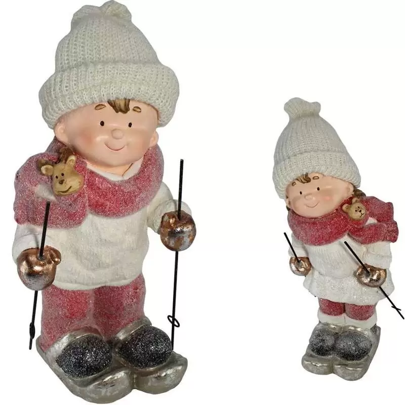 Bambino di terracotta con sci
