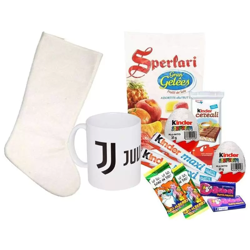 Calza befana Juventus - con gagliardetto e Kinder