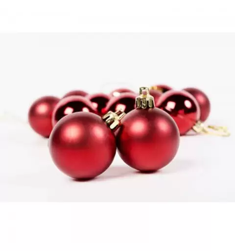 PALLINE ROSSE LUCIDE E SATINATE 10 CM - 5 PZ