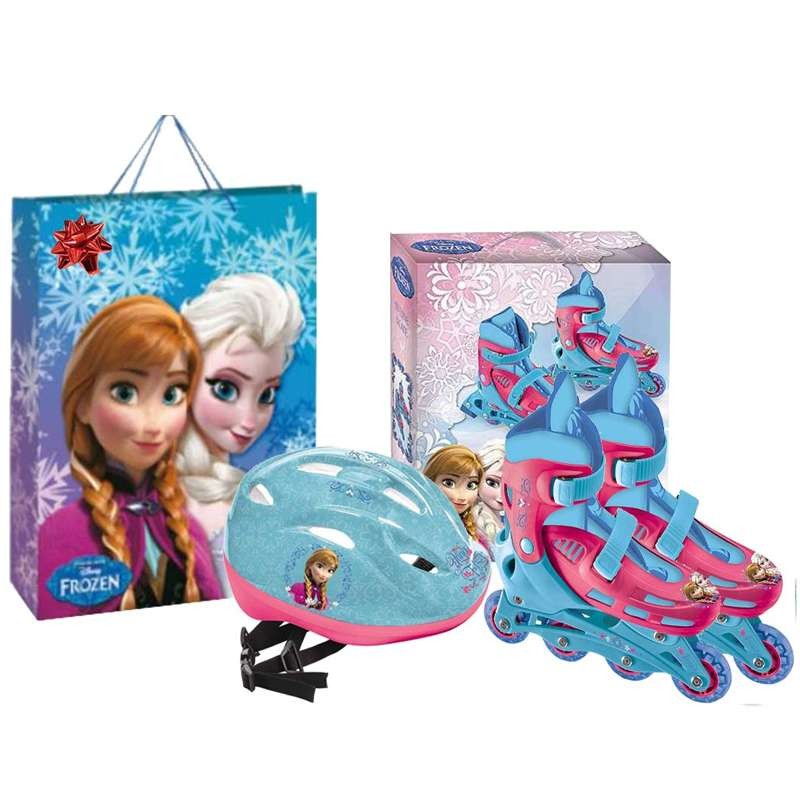 Pattini e casco Frozen Disney Elsa e Anna regalo bambina