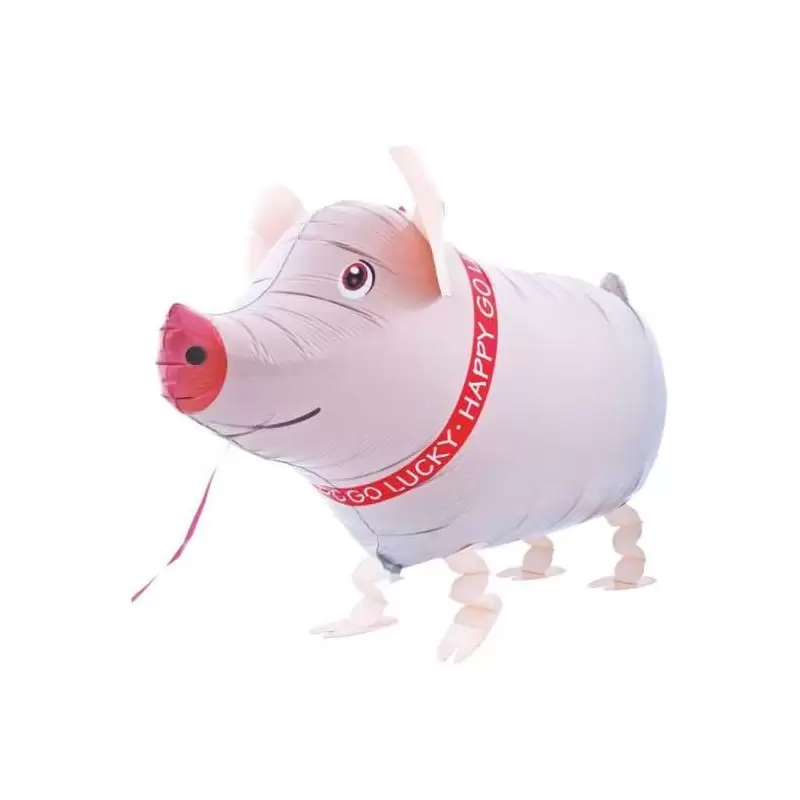 MAIALINO PET WALKER MYLAR – PALLONE CAMMINANTE A FORMA DI MAIALE BIANCO