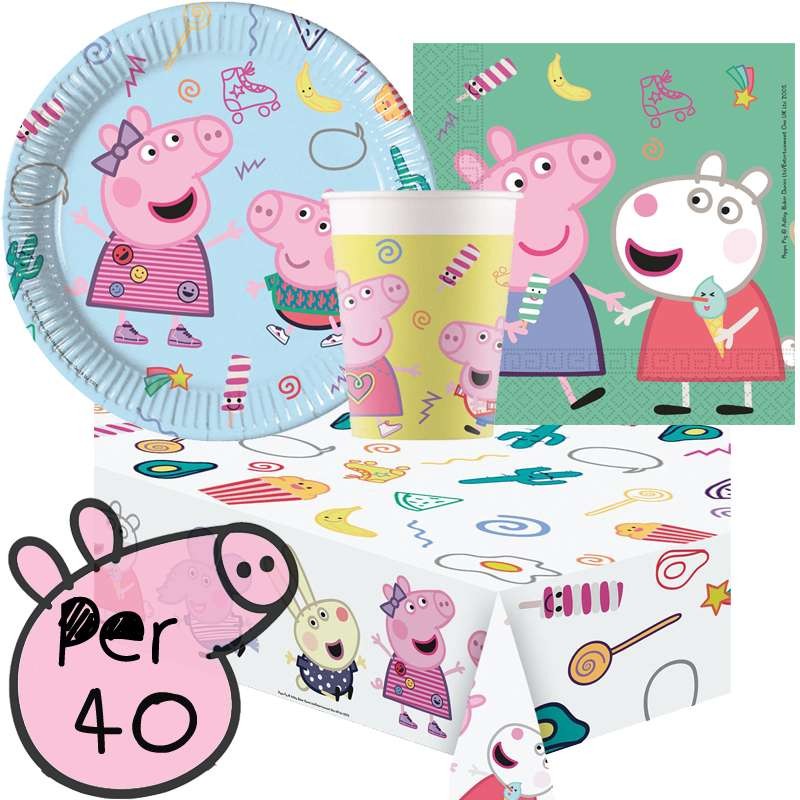 SET COMPLEANNO BAMBINA PEPPA PIG 30 PERSONE