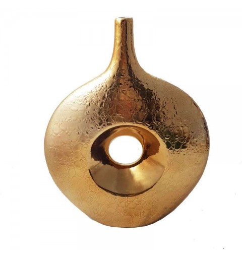 Vaso dorato con foro