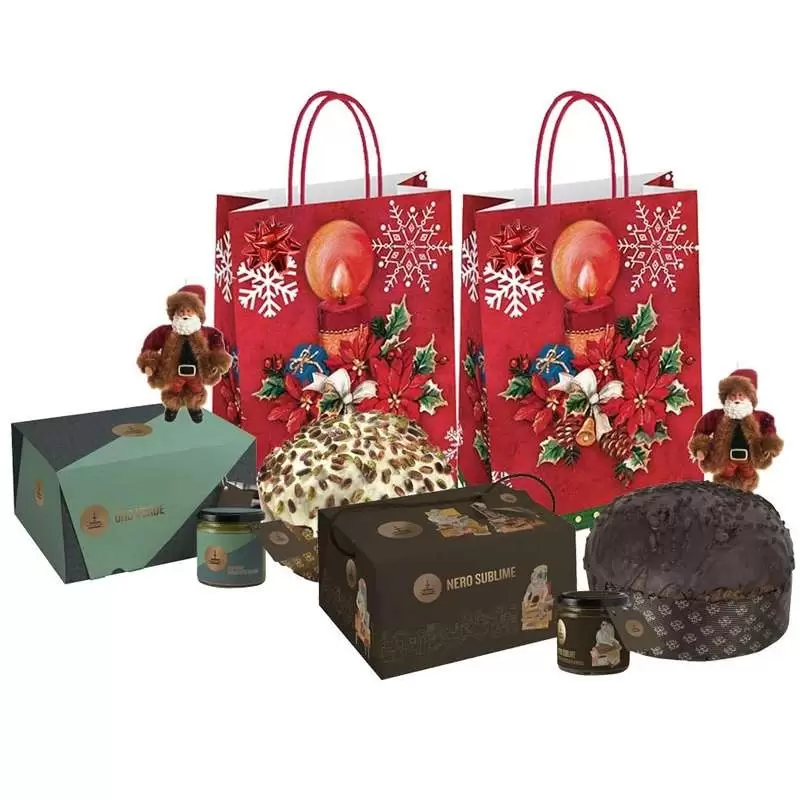 Panettoni da regalare con buste e shopper