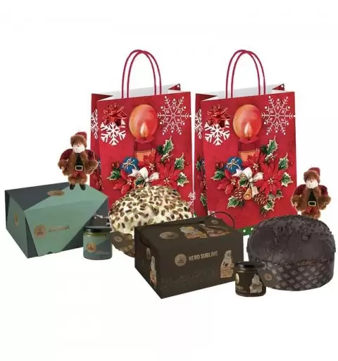 Panettoni da regalare con buste e shopper