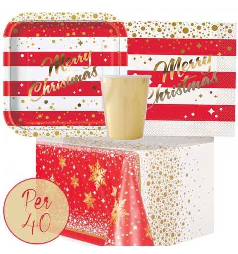 Kit n.3 merry Chirstmas oro rosso