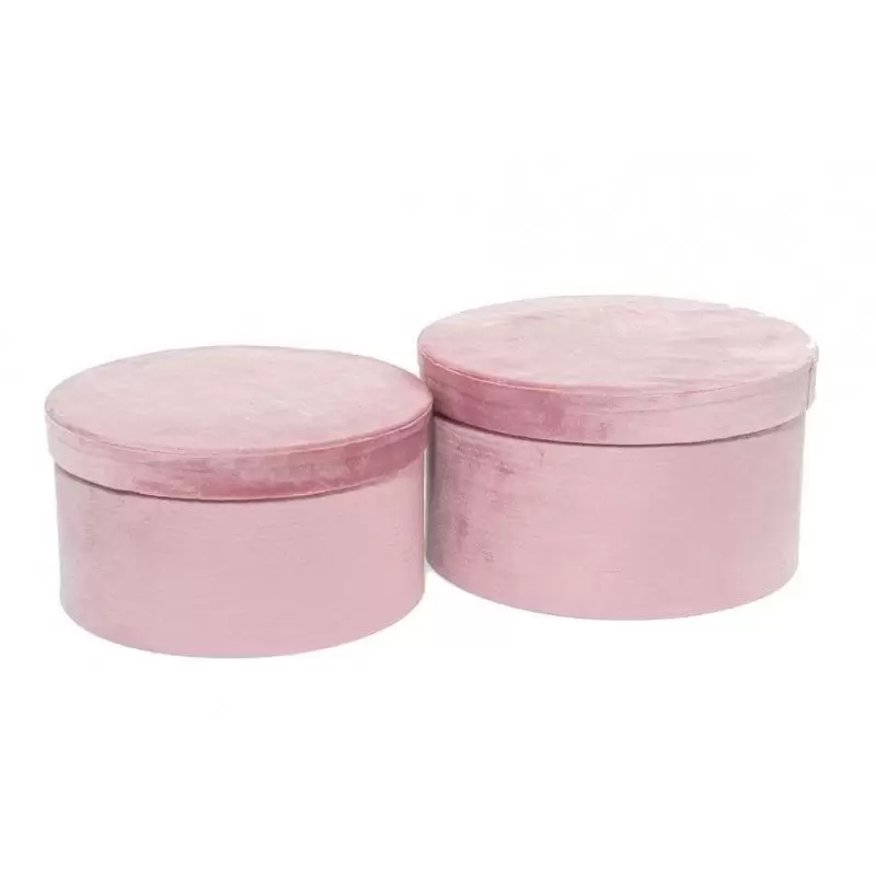 Scatole rosa di velluto