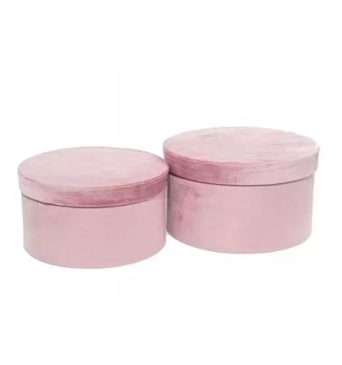 Scatole rosa di velluto