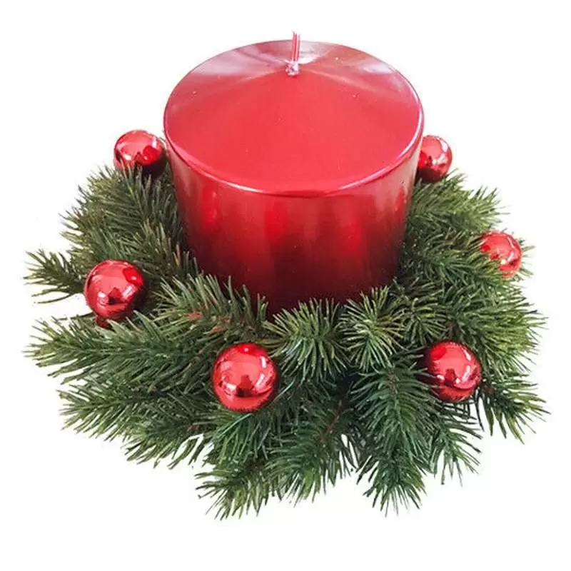 Ghirlanda verde con decorazioni rosse