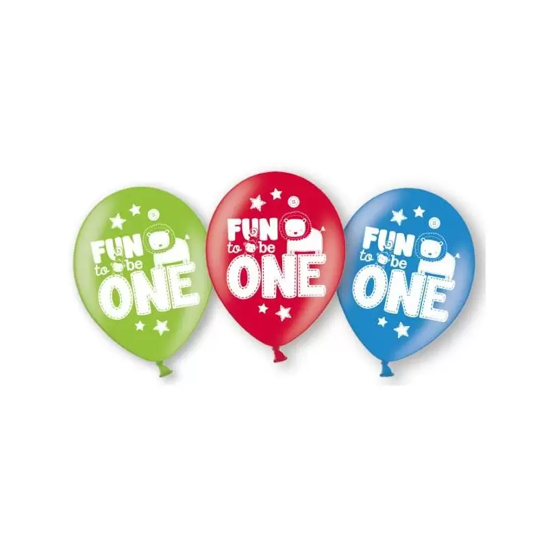6 PALLONCINI COMPLEANNO 1 ANNO WILD BOY PRIMO COMPLEANNO BAMBINO BIMBO PARTY 