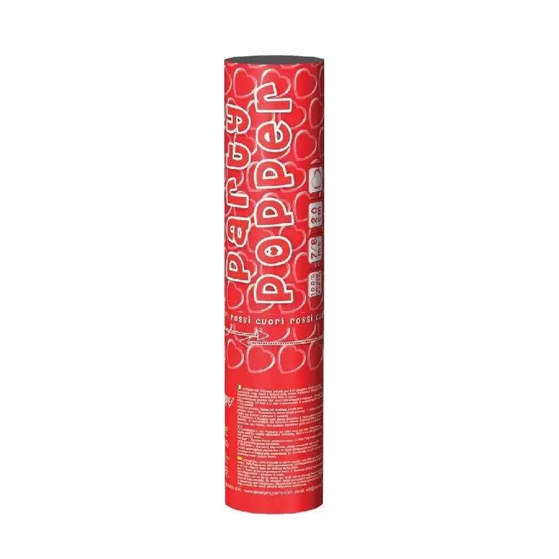 Tubo coriandoli cuori rossi