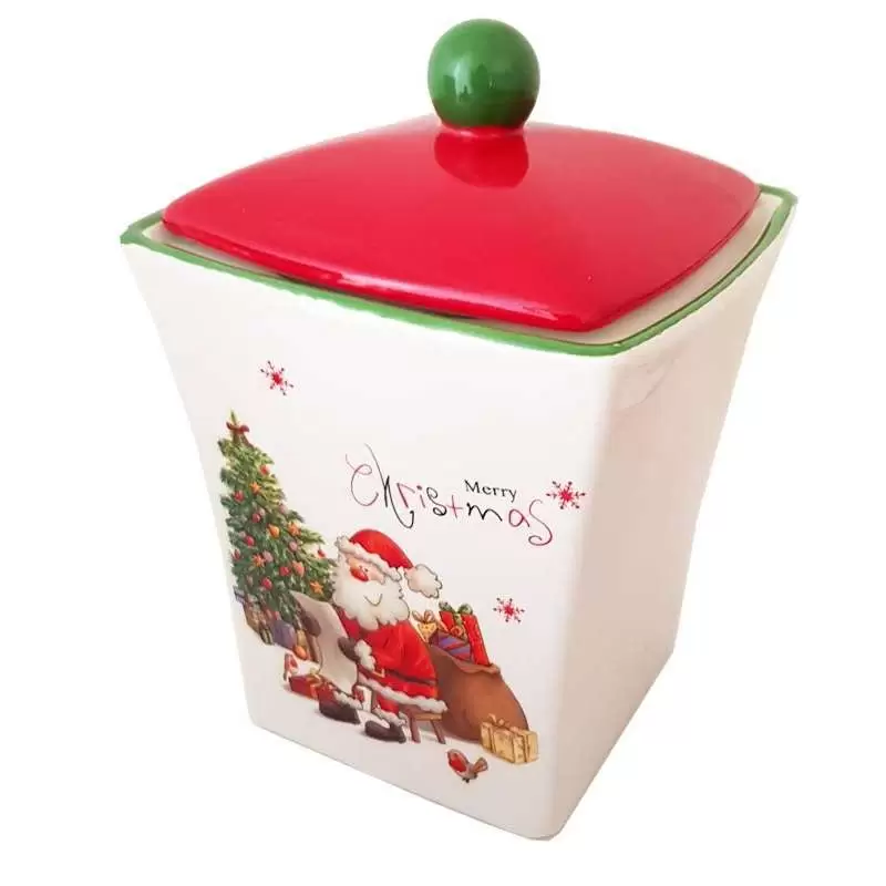 Biscottiera natalizia da regalare con Babbo Natale