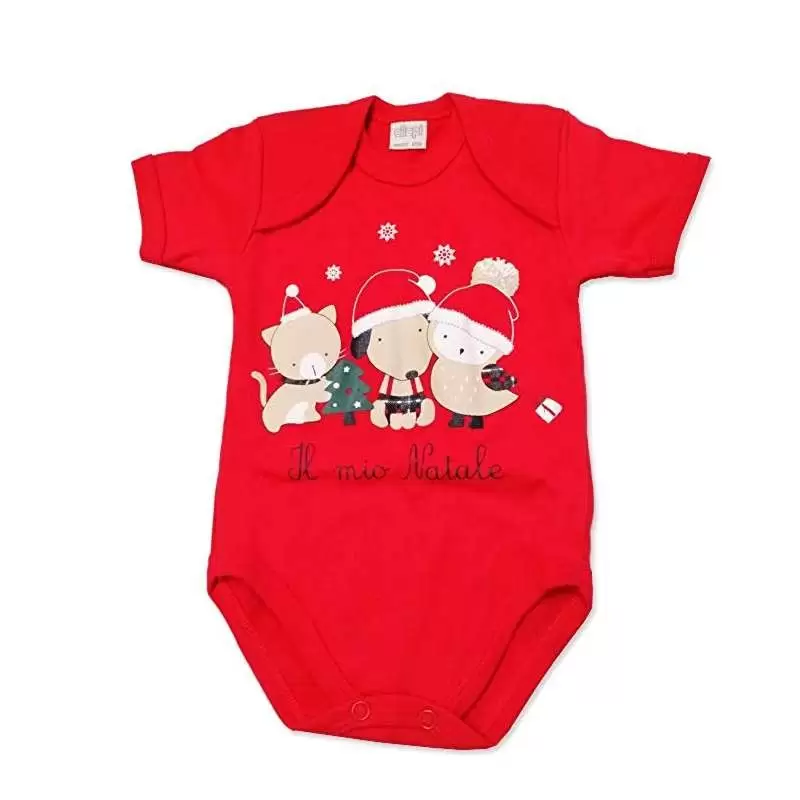 Body natalizio rosso 1 mese