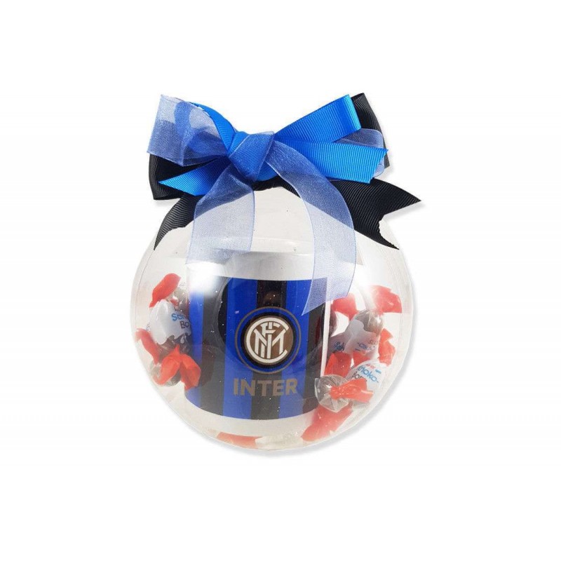 Pallina natalizia con tazza della tua squadra del cuore e Kinder - Napoli  Inter Juve Roma