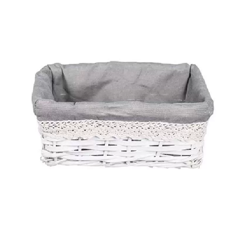 Cestino bianco pizzo