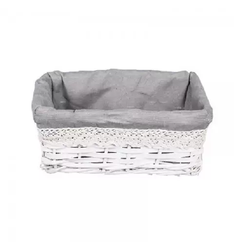 Cestino bianco pizzo