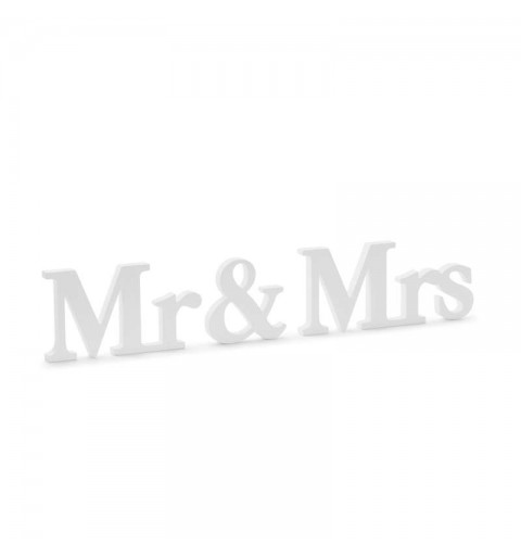 Scritta Mr&Mrs legno bianco