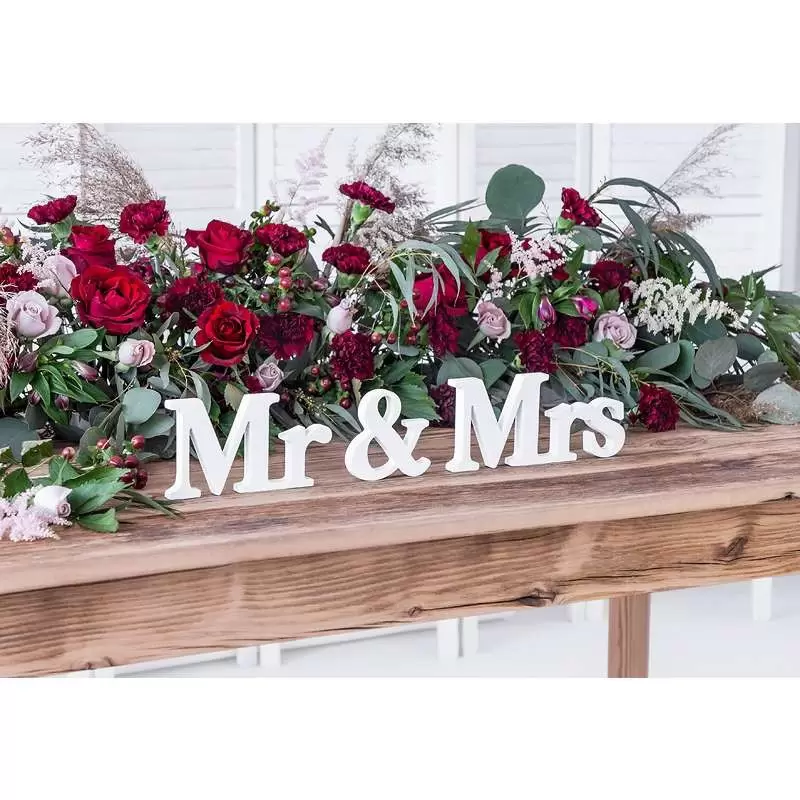 Scritta Mr&Mrs legno bianco
