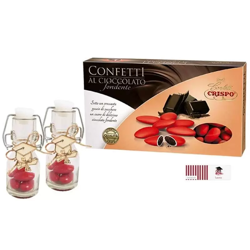 Bottigliette di vetro tocco e confetti