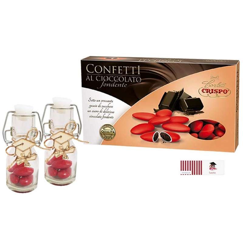 Bottigliette di vetro tocco e confetti
