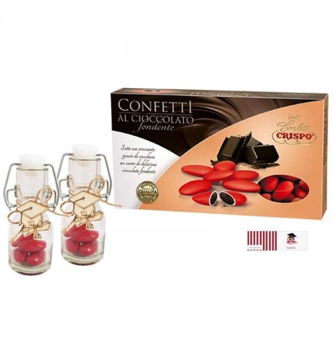 Bottigliette di vetro tocco e confetti