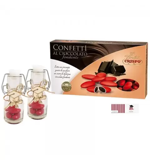Bottigliette di vetro tocco e confetti