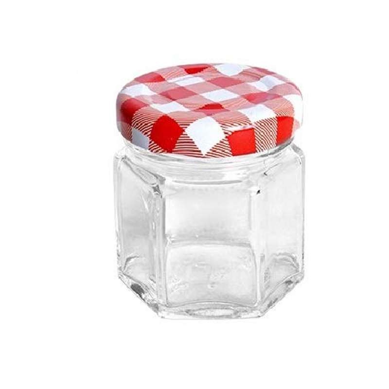 Barattolino quadretti rossi e bianchi