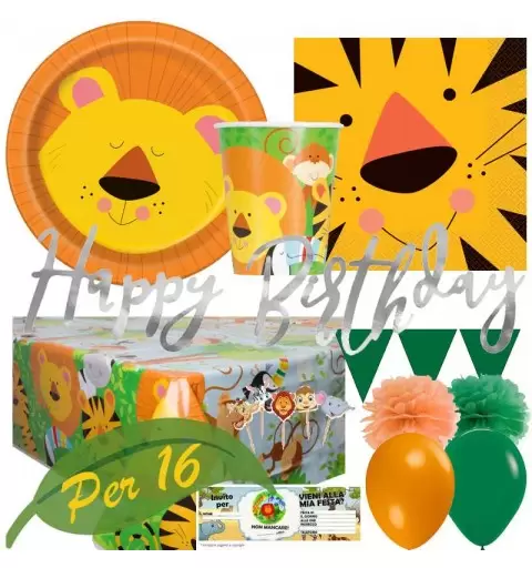 KIT N.61 JUNGLE – COMPLEANNO PER 16 PERSONE
