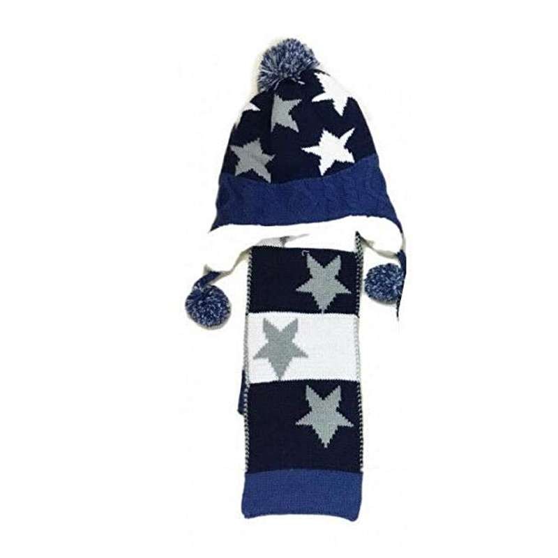 Cappello sciarpa blu stelle