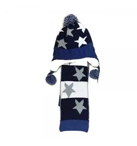 Cappello sciarpa blu stelle