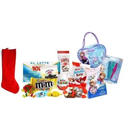 Calza Frozen con accessori capelli gadget sorprese